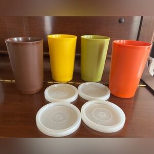 Tupperware Tumblers with Lids - Set of 4
